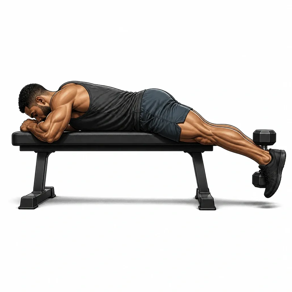 Lying Dumbbell Leg Curl
