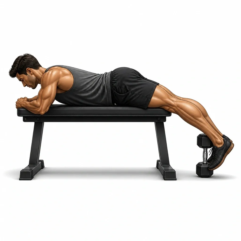 Lying Dumbbell Leg Curl