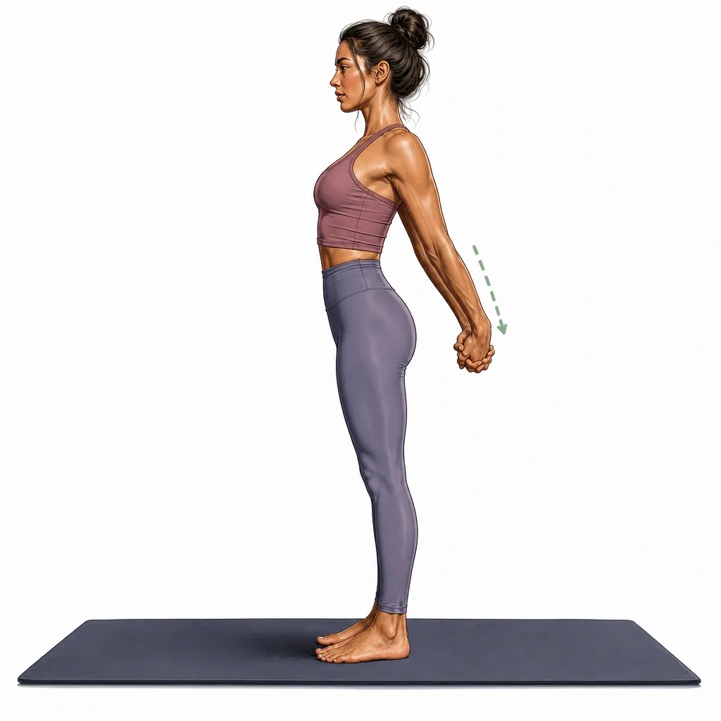 Standing Forward Fold with Clasp (Uttanasana)